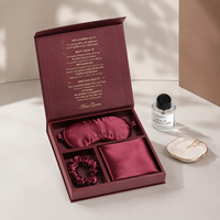 Ensemble 100% pure soie de mûrier, taie d'oreiller et masque de nuit en soie brodée sur mesure, et chouchou en soie.
