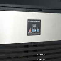 Machine à glaçons carrés 220V entièrement automatique 100kg à refroidissement par air avec compresseur, pompe à eau et PLC pour usage commercial