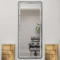 Miroir sur pied intelligent à écran tactile pleine longueur pour salon de coiffure, idéal pour la permanente et la coloration des cheveux, miroir diamant pour salon de coiffure