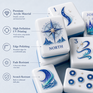 Artistic Premium Acrylic Navy Blue & Copper Gold Gift <b>Mahjong</b> <b>Set</b> for Holiday Gifts and Retail - Product Image 2