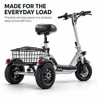 Scooter de mobilité à trois roues pour l'exportation, mini scooter électrique pliable en alliage de magnésium ultra-léger, longue autonomie, 120 kg