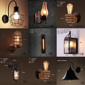 Lámpara de pared retro con bombilla LED E27 de 100 cm para dormitorio, pasillo, escalera, restaurante, bar, almacén, decoración - Product Image 1