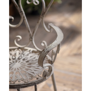 Chaise en fer blanc confortable de style européen pour balcon, patio, jardin, détente - Product Image 4
