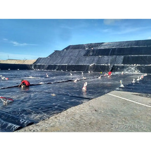 HDPE Teichfolie/Dammfolie/Bewässerungskanal-Folie Geomembran Teichfolie 0,5mm 0,75mm Anti-Versickerungsfolie Wasserdichte Folie Schwarz - Product Image 3