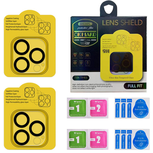 Film protecteur d'objectif d'appareil photo de téléphone portable en verre trempé anti-poussière en soie 9H pour iPhone 13 14 15 16 16E 17 Pro Max Plus - Product Image 2