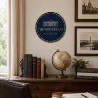 Plaque en métal vintage Maison Blanche Washington, enseigne murale rétro, affiche de voyage, héritage américain
