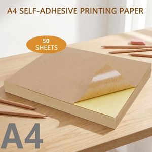 Papel Adhesivo de Vinilo Imprimible FX A4 para Impresora de Inyección de Tinta, Pegatinas Marrones Kraft, Manualidades, Papel Adhesivo Autoadhesivo - Product Image 1