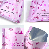 Sachet en aluminium métallisé brillant personnalisé, scellé sur 3 côtés, petite pochette pour snacks, bonbons et aliments, avec encoche de déchirement
