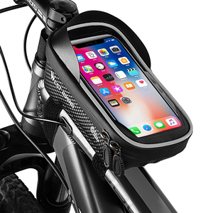 WEST BIKING Sensitive Touch <b>EVA</b> Bike Phone Mount Bag Waterproof Reflective Bicycle Phone Holder Top Tube Bag Under 7.2 Inches - Product Image 1