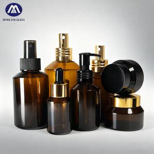 30g 50g 15ml <strong>30ml</strong> 60ml 100ml 120ml Eco Wholesale Empty Custom Color Amber Skin Care Cosmetic Packaging Set <strong>Glass</strong> <strong>Bottles</strong> - Product Image 1