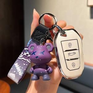 Coque de protection de clé pour <span class=keywords><strong>peugeot</strong></span> 508 3008 5008 408 <span class=keywords><strong>308</strong></span> 2008 2016 2017 2018 2019 2020 2021 <span class=keywords><strong>2022</strong></span> porte-clés de voiture - Product Image 5
