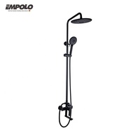Ensemble de douche murale de luxe, colonne de douche murale en or Rose, ensemble de douche de pluie avec robinet de bain mitigeur