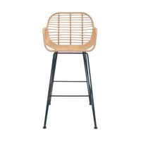 Chaise de bar YILIN moderne en rotin PE pour restaurant, jardin, parc, mobilier d'extérieur en corde tressée avec cadre en fer, taille personnalisable