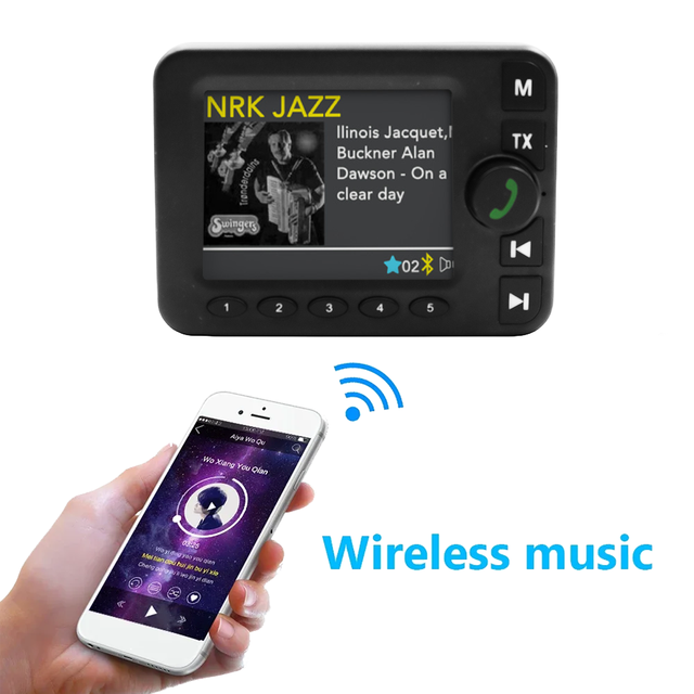 Car Digital Signal Broadcasting DAB/DAB+ Fm Stereo Radio BT 5.0 Hands-free MP3 Player Wireless Music AUX Audio Output