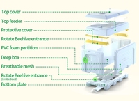 Ruche en plastique reine des abeilles boîte d'accouplement mousse reine boîte d'élevage boîte de pollinisation ruche d'accouplement
