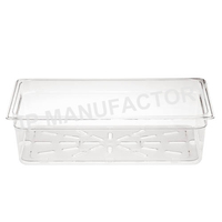 Poêle GN transparente en polycarbonate 20cm de hauteur 1/1 1/2 1/3 1/4 1/6 1/9 tailles casserole alimentaire pour équipement de service de restaurant et d'hôtel