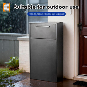 صندوق بريد كبير الحجم من الفولاذ لتسليم الطرود، قائم بذاته للاستخدام الخارجي، مع قفل بمفتاح، مضاد للسرقة ومقاوم للماء، سعة 38 لتر، للاستخدام المنزلي وفي الحديقة - Product Image 5