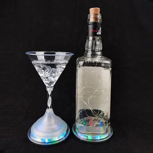 RGB lampu LED-Up coaster untuk minuman minuman keras botol berkedip terowongan klub Bar dekorasi Natal untuk pesta wisuda - Product Image 4