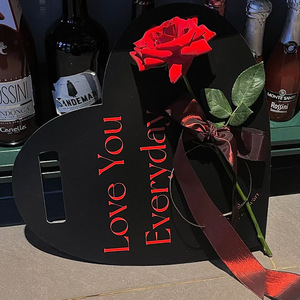 Scatola Regalo a Forma di Cuore per Fiore Singolo, in Cartone Rigido con Laminazione Opaca, Logo Personalizzato, 'Ti Amo Ogni Giorno' per Confezioni Floreali - Product Image 6