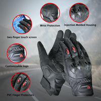Gants de moto unisexes en cuir PU blanc, durables, légers, respirants, protection professionnelle des articulations, sports de plein air, complets