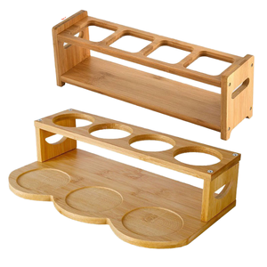 Bamboo Wooden Modern Sustainable Double Tier <b>Kitchen</b> Table Noodle <b>Storage</b> <b>Rack</b> Multifunctional Spice & Seasoning <b>Rack</b> - Product Image 1