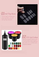 MyBeautyNails New French Design Gel Artificiel Tips Color Full Cover Coffin Press on False Nails Gel X Nail