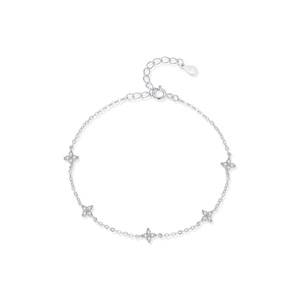 Bracelet en argent S925 poli, doré, avec zircons cubiques multi-étoiles, délicat, réglable, chaîne céleste, bijou élégant, cadeau - Product Image 1