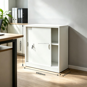 Armoire de classement basse verrouillable avec <span class=keywords><strong>porte</strong></span> <span class=keywords><strong>coulissante</strong></span> en acier, idéale pour le rangement de dossiers au <span class=keywords><strong>bureau</strong></span> ou à l'école, armoire de rangement métallique - Product Image 3