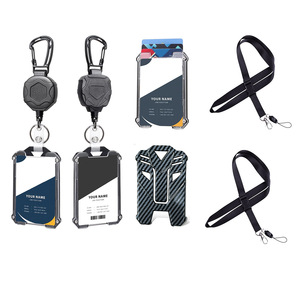 Badge striped card <b>holder</b>, retractable clip, heavy-duty key ring, 1.5cm, with safety buckle, lanyard, <b>ID</b> card <b>holder</b>. - Product Image 1