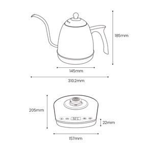 0.8L 1200W Multi Color Kettle Body Stainless Steel <b>Tea</b> <b>Maker</b> Gooseneck Pour Over Drip Electric Coffee Kettle - Product Image 2