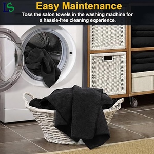 Serviettes de séchage pour <span class=keywords><strong>cheveux</strong></span> de salon de coiffure, logo personnalisé Loq Moq, salon de beauté, usage domestique, noir, <span class=keywords><strong>microfibre</strong></span> super absorbante, serviettes pour le visage - Product Image 4