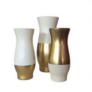 Unique Design Brass Vase <b>Set</b> Of 3 Different Size <b>Round</b> Shape Side <b>Table</b> Flower Vase <b>For</b> Wedding Decor Accessories - Product Image 1