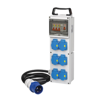 Onesto 6-Wege-Kunststoffverteilerkasten mit 16A 230V Schuko-Industriest ecker und-buchse für flexible Strom versorgung
