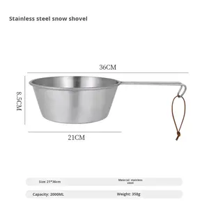 Olla de Nieve Grande de Acero Inoxidable 304 para Acampar al Aire Libre, para 2-3 Personas, Calentable, Portátil y Apilable - Product Image 3