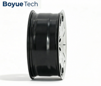 Jantes en alliage forgées monobloc 16-24'' à 6 branches, finition rivetée 2 pièces simulée, usinées argent/noir, entraxes 5x108 5x112 5x114.3 5x115 5x120 5x130