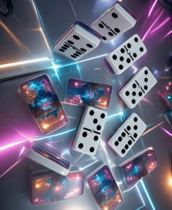 Profesyonel fabrika özelleştirilmiş çift 6 Dominos blokları klasik beyaz ve renkli Polka Dot tasarım yeni <span class=keywords><strong>Domino</strong></span> seti - Product Image 6