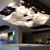 Lustre suspendu créatif personnalisé pour hôtel, villa, centre commercial, décoration artistique, grand lustre de plafond en forme de nuage pour salle de banquet