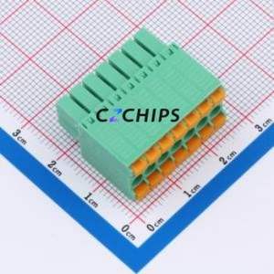 MX15EDGKNH-3.5-2*07P-GN01-Cu-A Plug-in Terminal Block P=3.5mm Connector Plug 2x7P 3.5mm Green - Product Image 1