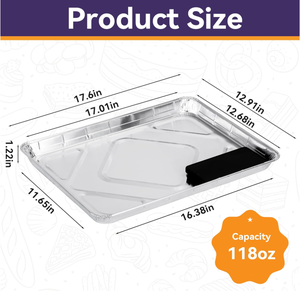 Zhuoke 9x13 Barquettes <span class=keywords><strong>en</strong></span> aluminium (lot de 30) jetables, demi-taille, profondes, avec couvercle <span class=keywords><strong>en</strong></span> <span class=keywords><strong>papier</strong></span> alimentaire, pour rôtir la dinde, la lasagne, les casseroles - Product Image 4