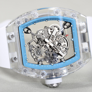 <span class=keywords><strong>Montre</strong></span> de luxe pour homme avec boîtier en cristal saphir transparent, bracelet en caoutchouc blanc, <span class=keywords><strong>montre</strong></span> élégante avec calendrier, <span class=keywords><strong>montre</strong></span> de business - Product Image 6