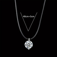 Collier de Moissanite haut de gamme européen américain S925 Sterling Silver Tear Mermaid Clavicule Chain Transparent Pendant Necklace