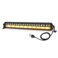 Barre lumineuse LED bicolore 170W 20 pouces pour pare-chocs de voiture, ambre et blanc, 12V, avec faisceau de câblage et interrupteur automatiques