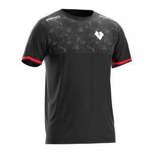 T-shirt de sport personnalisable noir à manches courtes pour l'e-sport, idéal pour les compétitions de jeux vidéo, sublimation, tenue d'équipe, mode ODM - Product Image 3