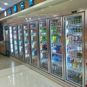 Muxue 4 cửa kính hiển thị tủ lạnh siêu thị với điều khiển từ xa ngưng tụ đơn vị comercial tủ lạnh đồ uống hiển thị tủ lạnh - Product Image 2