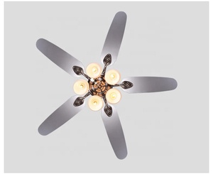 Aspas <span class=keywords><strong>de</strong></span> madera <span class=keywords><strong>de</strong></span> plata <span class=keywords><strong>de</strong></span> 52 pulgadas, candelabro tradicional E27, soporte <span class=keywords><strong>de</strong></span> lámpara, <span class=keywords><strong>ventilador</strong></span> <span class=keywords><strong>de</strong></span> <span class=keywords><strong>techo</strong></span> con luz, ahorro <span class=keywords><strong>de</strong></span> energía, 220V AC China Asia - Product Image 5
