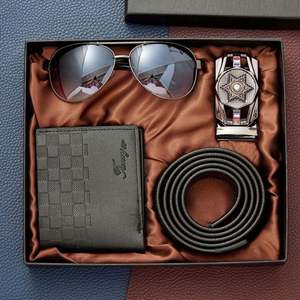 Set de Regalo de Lujo Personalizado para el Día del Padre con Gafas de Sol, Reloj, Cartera, Cinturón y Bolígrafo de Algodón para Hombre, con Caja - Product Image 5