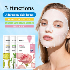 Masque facial hydratant à la niacinamide, au théier, à l'extrait de camomille et de rose, et au collagène, 3 types, marque privée OEM - Product Image 3