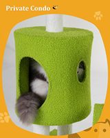 Arbre à chat d'intérieur classique écologique de 41,2 pouces avec 3 poteaux à gratter, construction en papier et en bois, design de condo confortable, emballage en carton