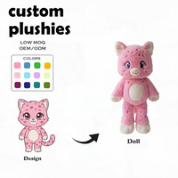 Jouets en peluche personnalisés en tissu de coton, adorable crabe monstre, porte-clés Lilo & Stitch, ours Teddy, logo brodé personnalisé, accessoires d'anniversaire
