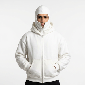 Sudadera con capucha unisex tipo balaclava, con cremallera, informal, de manga larga, a prueba de viento, para invierno. - Product Image 1